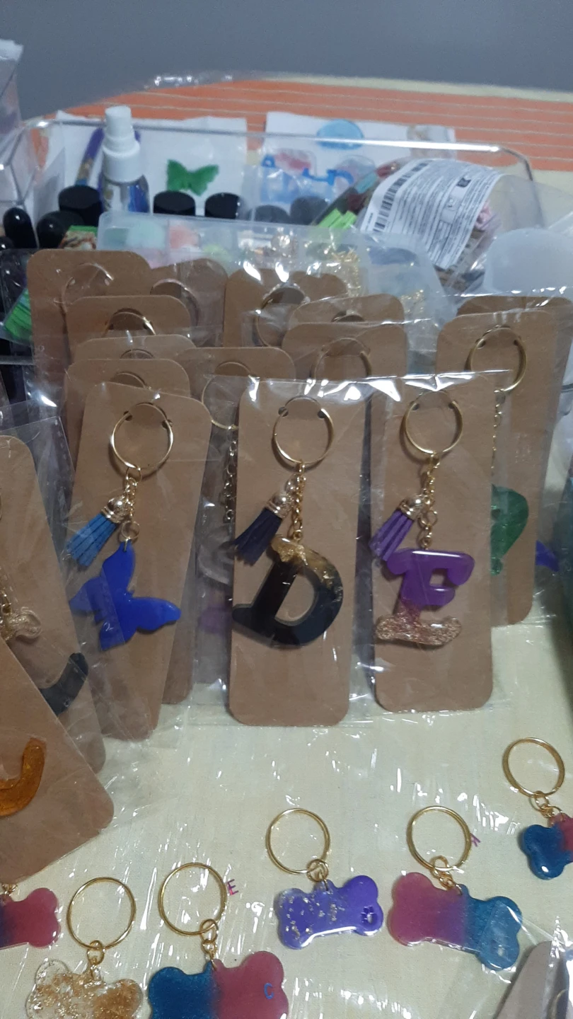 Resin Letter & Bone Keychains