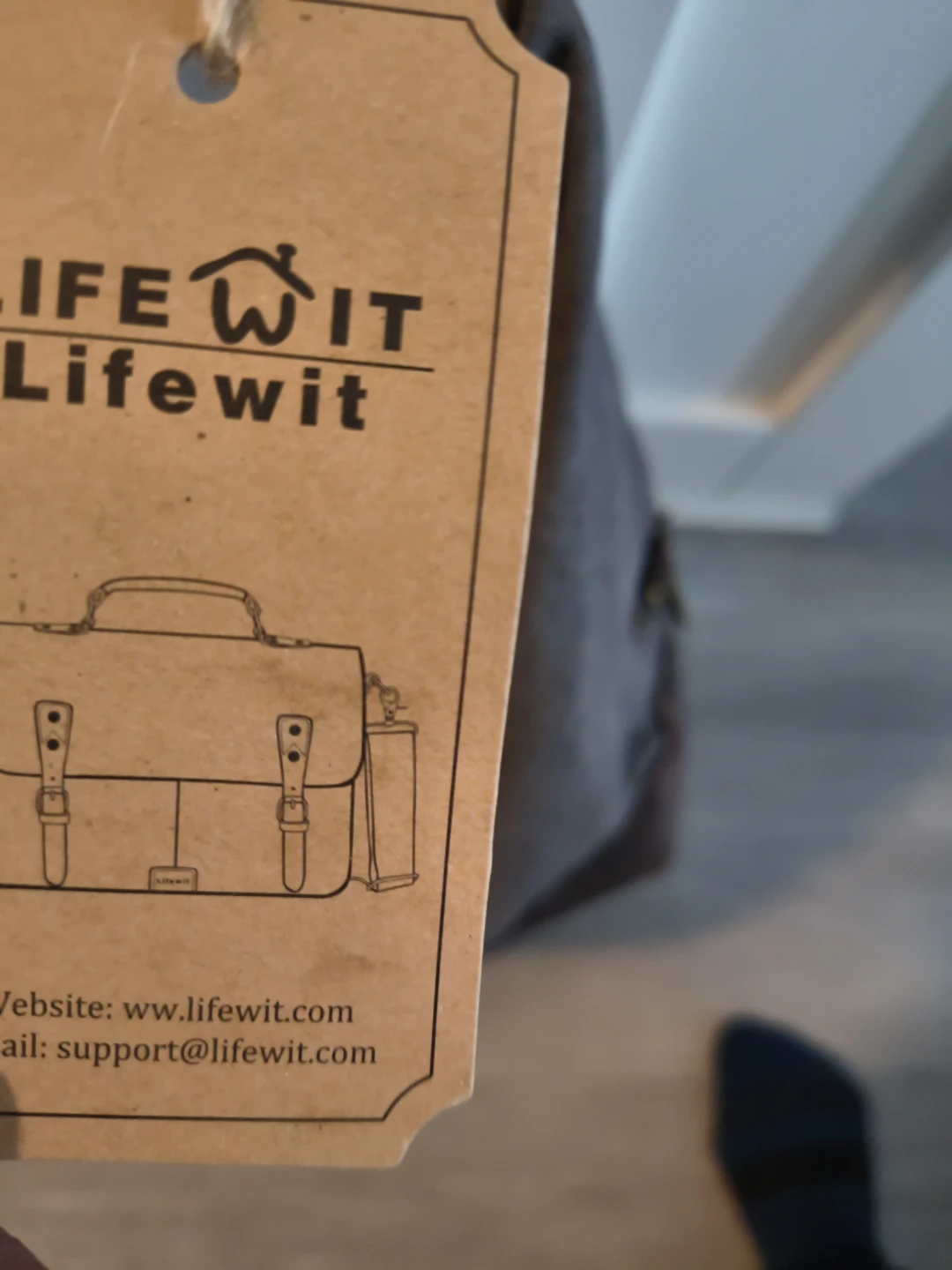 Lifewit Grey Canvas and Leather Shoulder Bag - photo 2