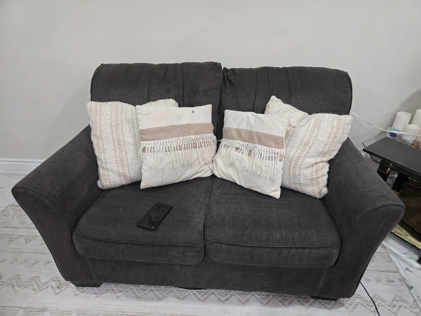Dark Grey 2-Seater Sofa