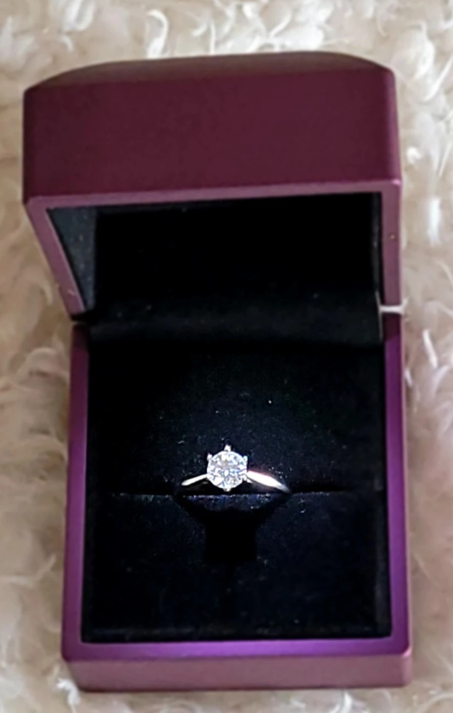 1 carat moissanite solitaire ring in sterling silver