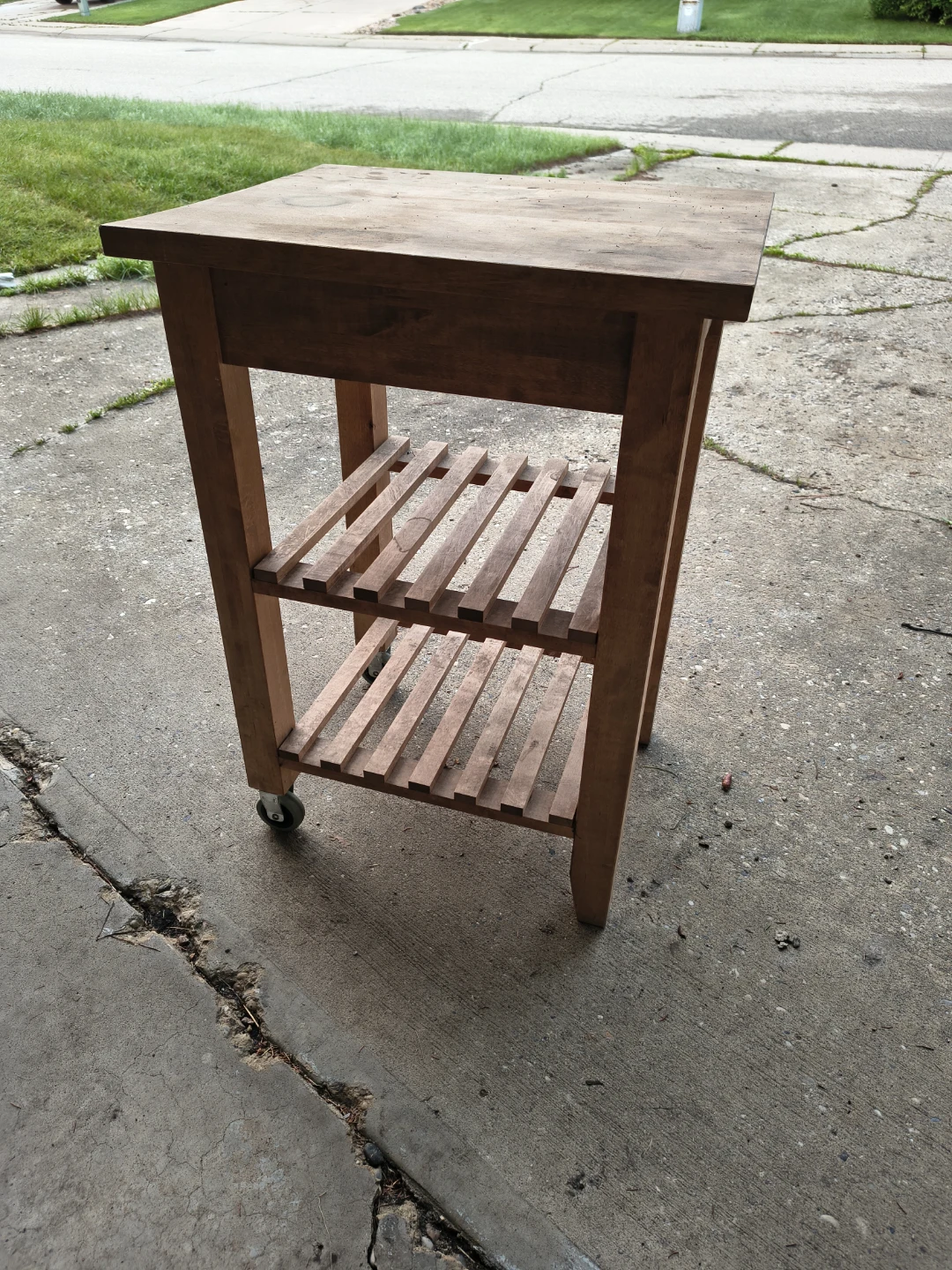Wooden kitchen cart with wheels - photo 2