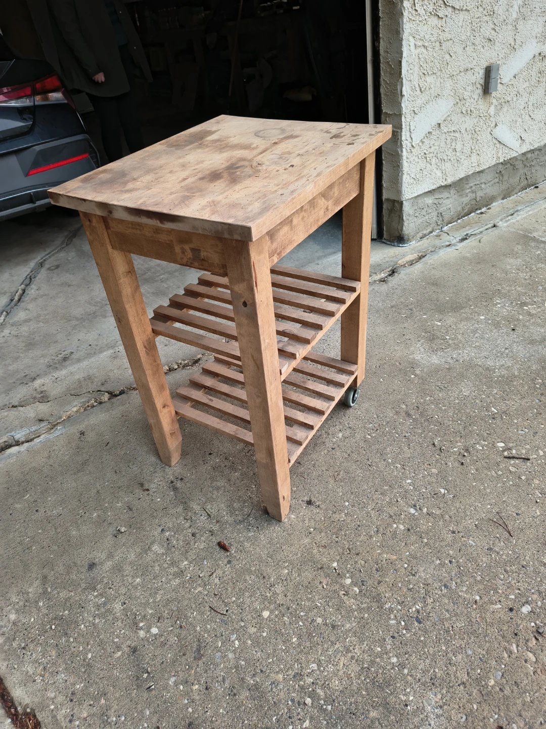 Wooden kitchen cart with wheels - photo 3
