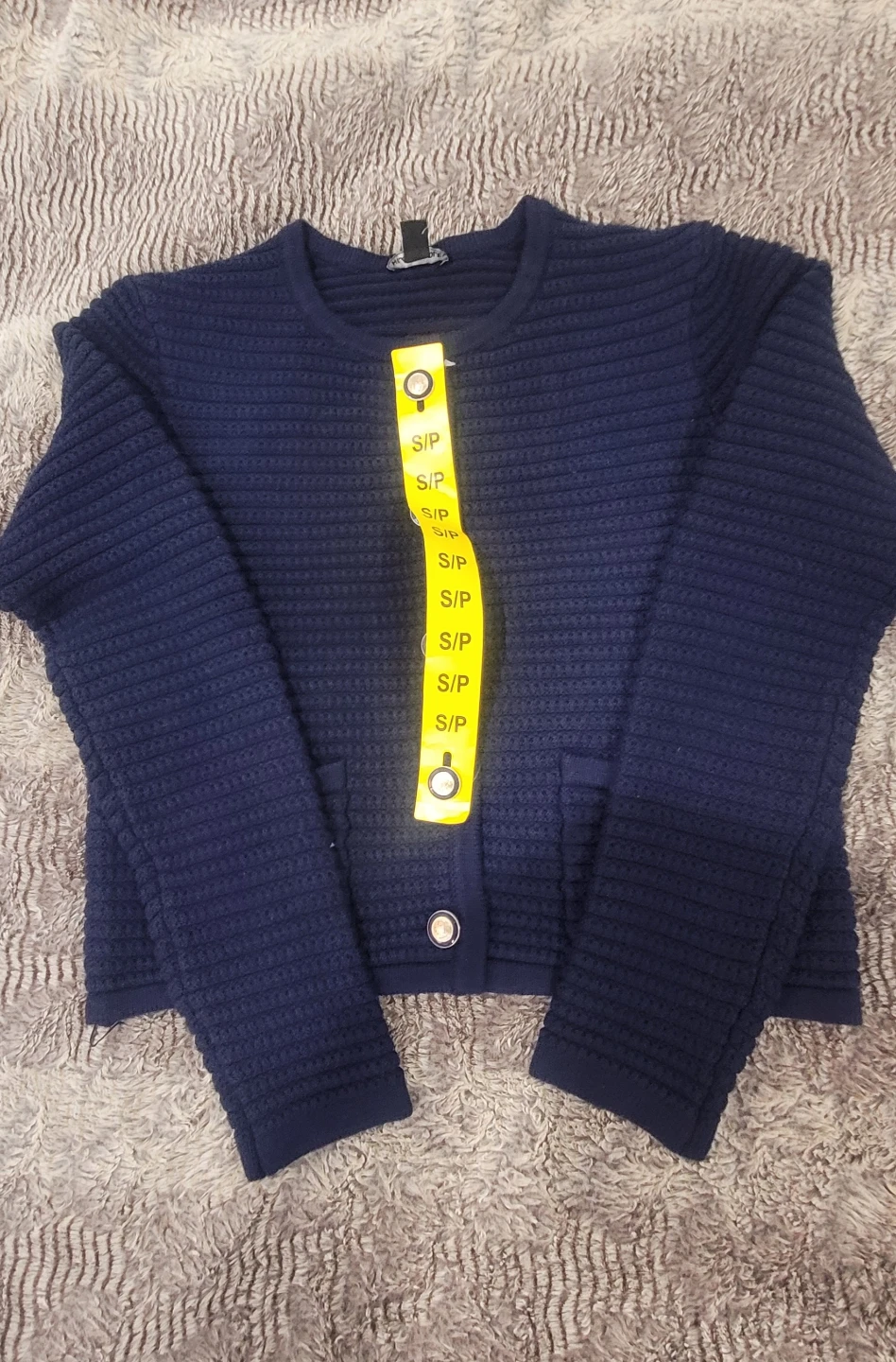 Navy Blue Cardigan Sweater - Small - photo 2