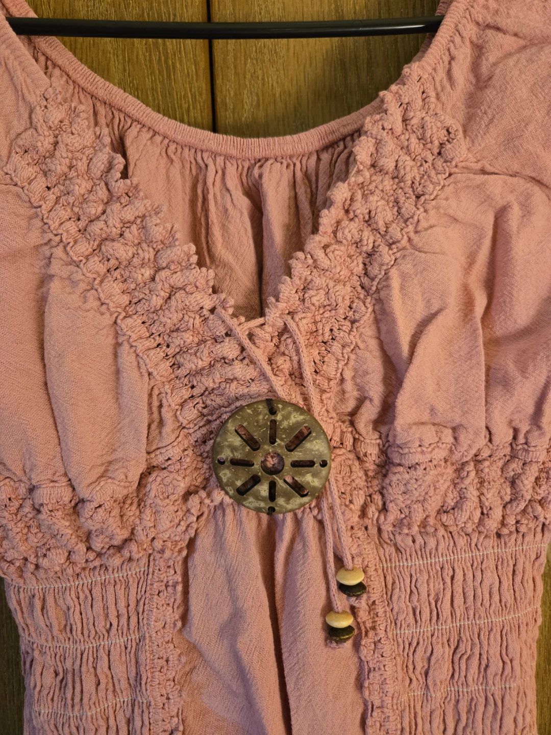 Pink Boho Maxi Dress with Smocked Bodice - photo 2