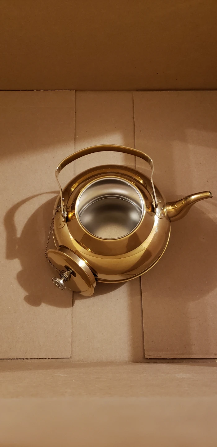 ⚽ Polished Brass North African Tea Kettle - photo 3