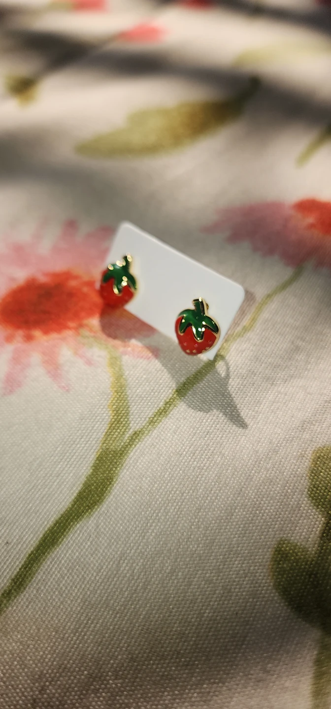 Strawberry Enamel Stud Earrings - photo 3