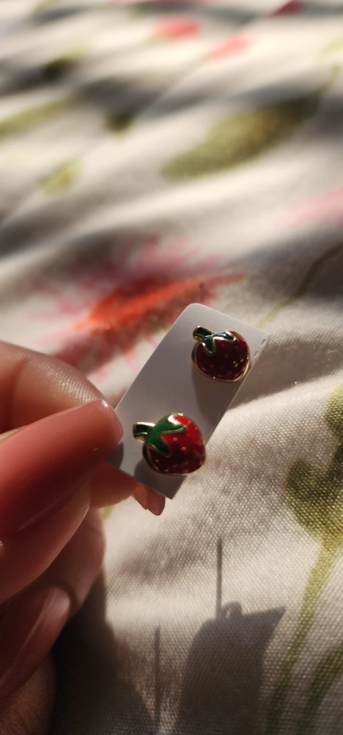 Strawberry Enamel Stud Earrings - photo 5