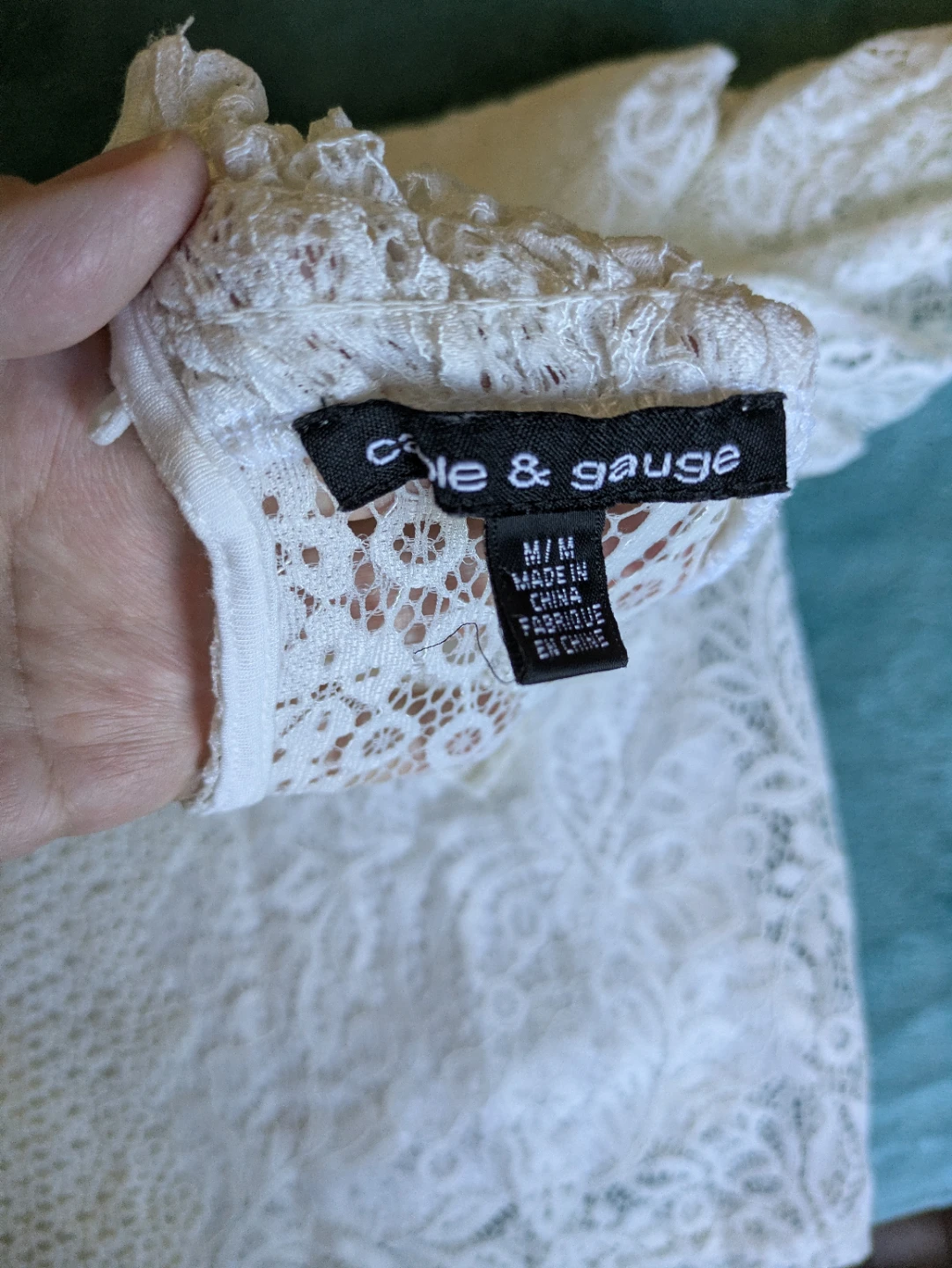 C&E Gauge White Lace Blouse M/M - photo 2