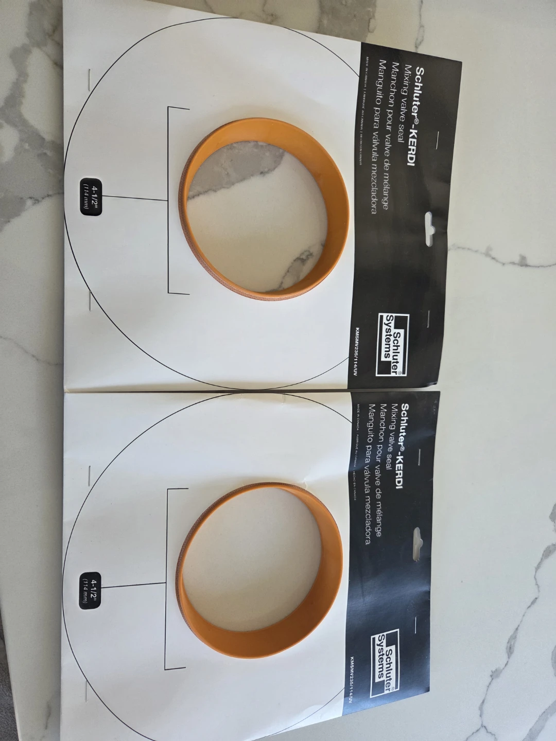 Schluter-KERDI Mixing Valve Seal 4-1/2" (114 mm) - Set of 2