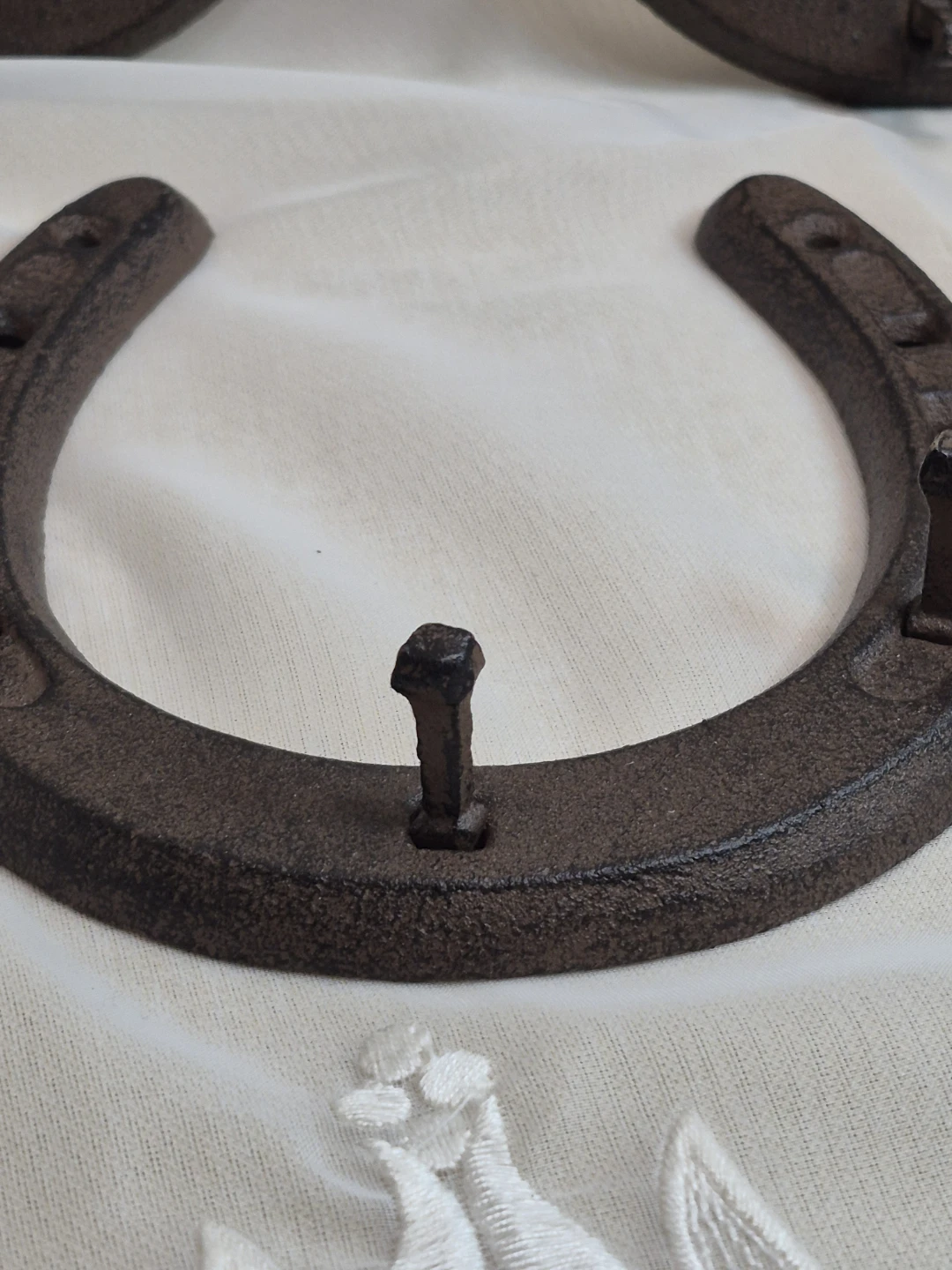 3 Cast Iron Horse Wall Hanging Decor with 3 Hooks on each - photo 5