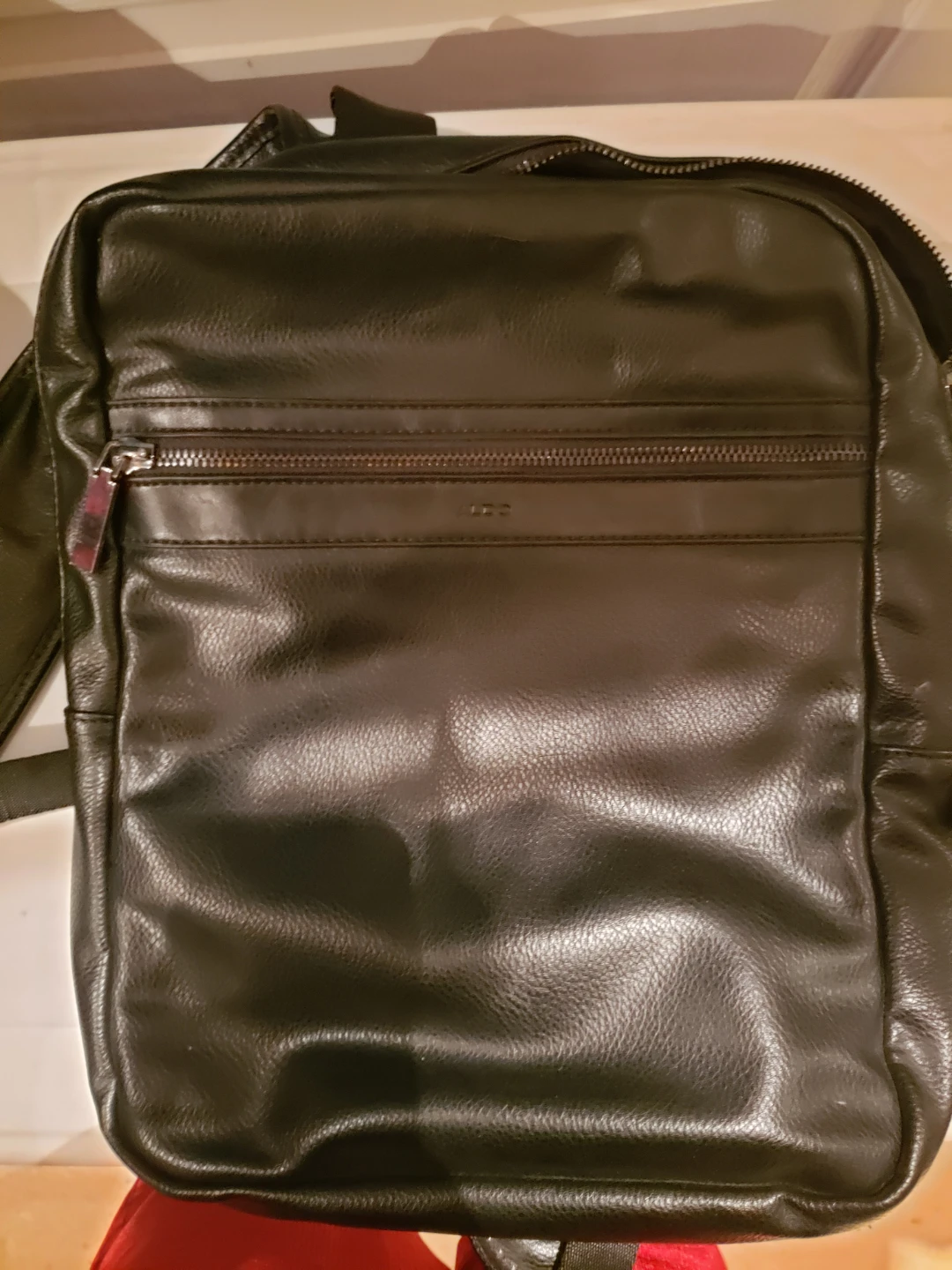 Black Faux Leather Backpack