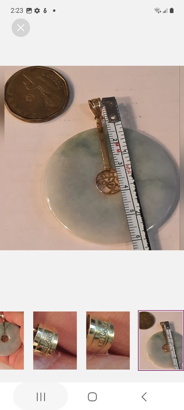 585 14karat gold Jade Pendant with Gold Bail - photo 2