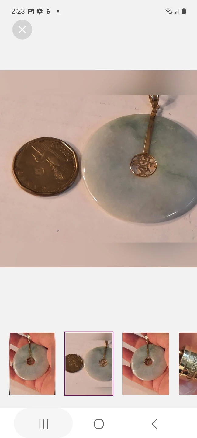 585 14karat gold Jade Pendant with Gold Bail - photo 4