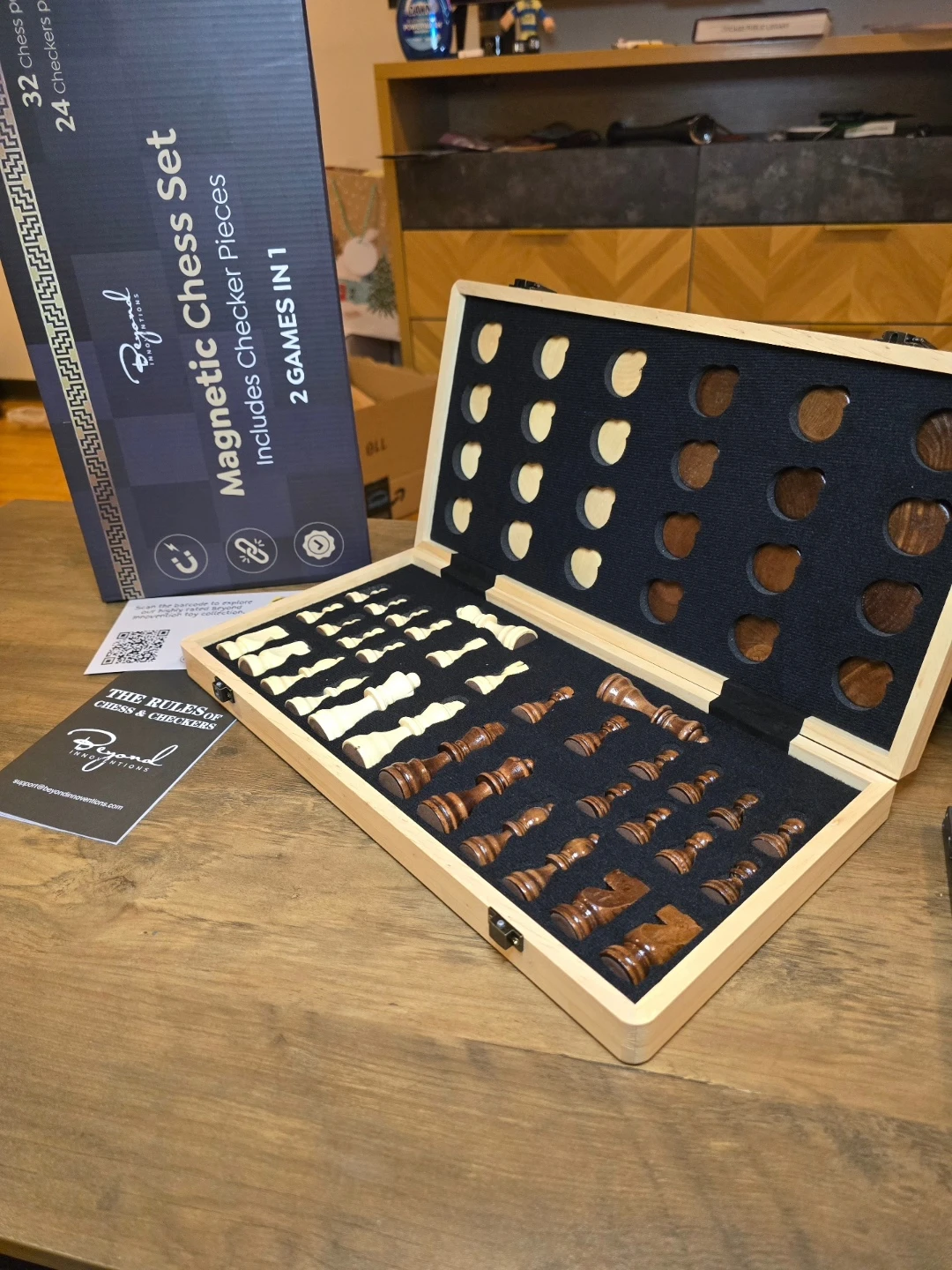 ⚽Beyond Innovations Magnetic Chess Set with Checker Pieces