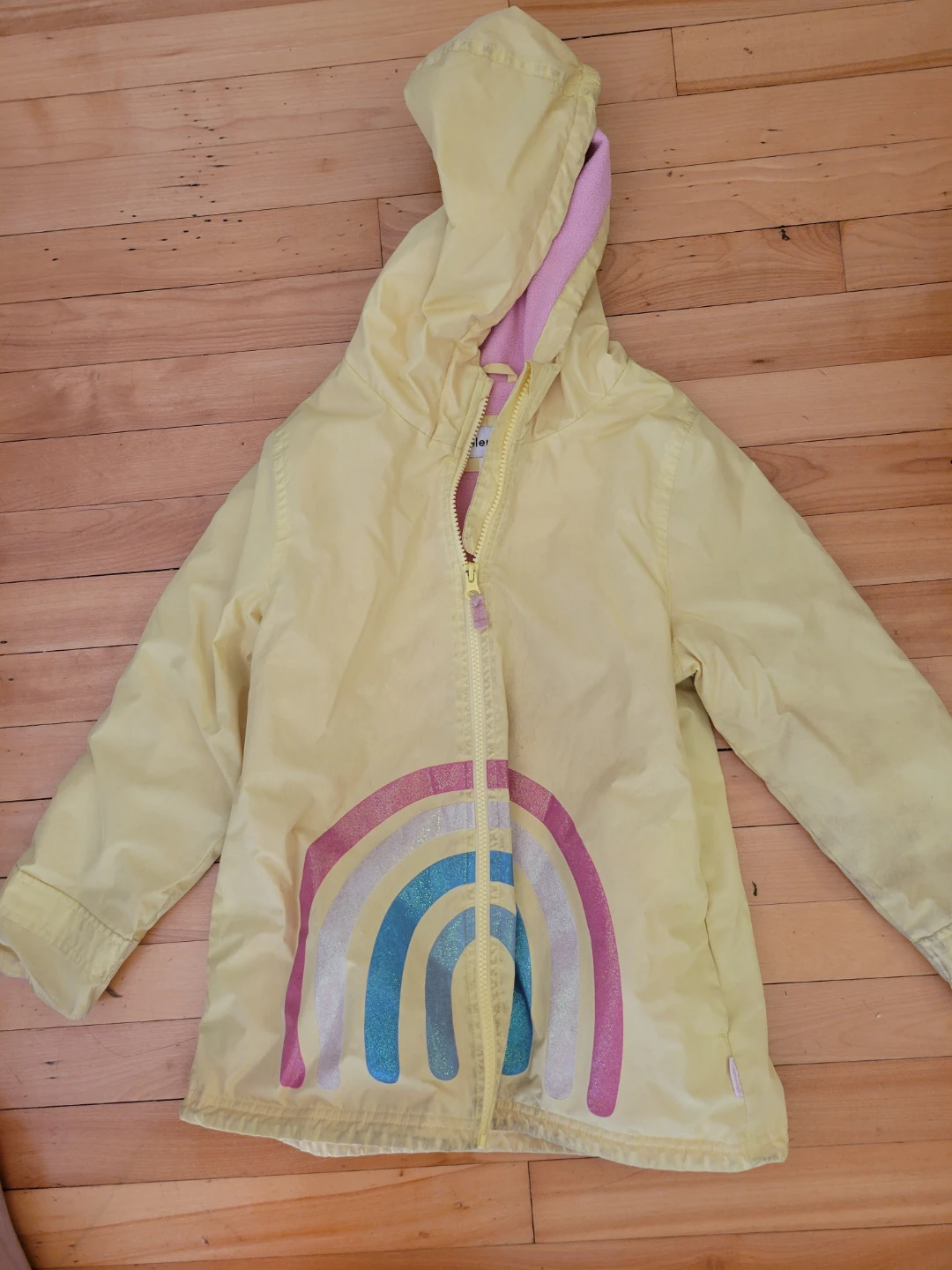 Elements Girls Rainbow Hooded Rain Jacket - Size 7