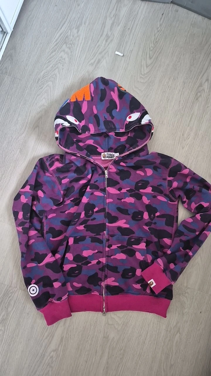 BAPE Full Zip Hoodie Purple Camo Shark