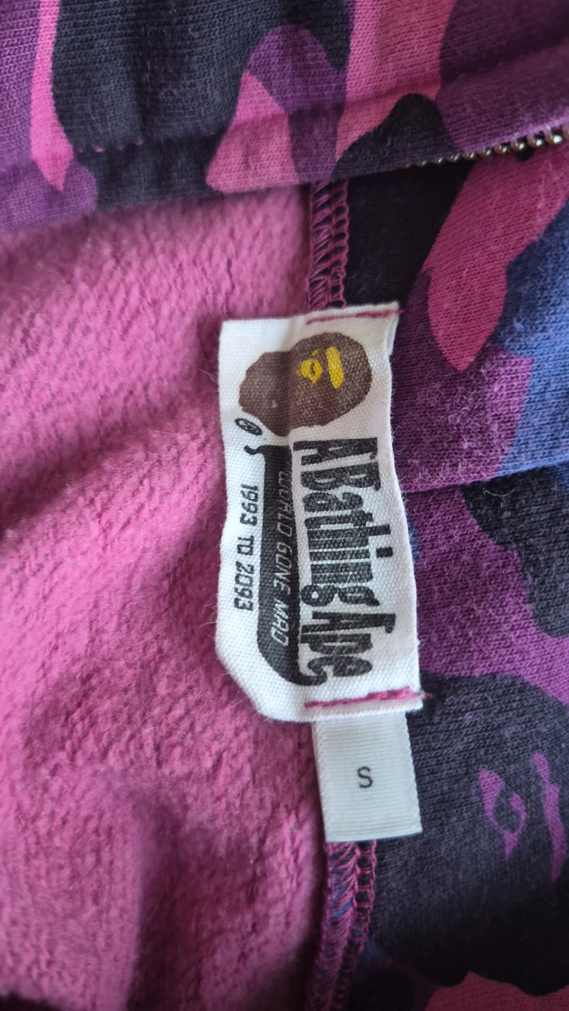 BAPE Full Zip Hoodie Purple Camo Shark - photo 3