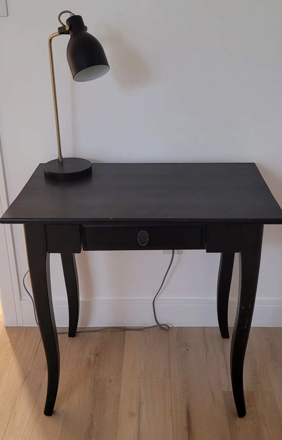 IKEA Black console table/small desk with drawer