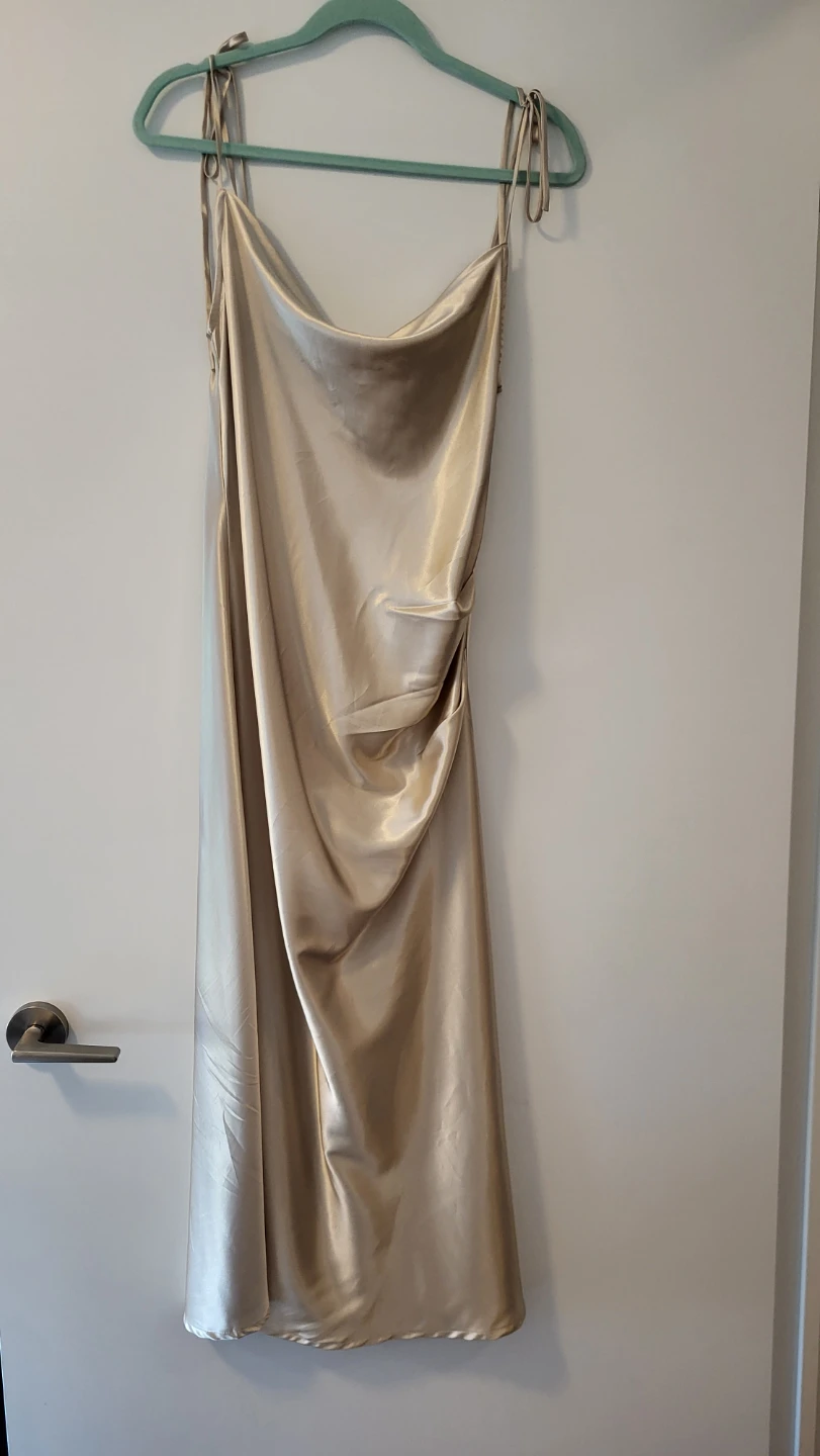 Cinderella Divine Satin Slip Dress - Champagne - Size L - photo 3