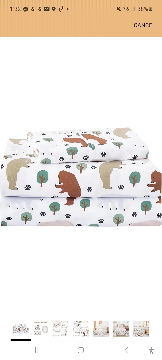 Kids Bed Sheet Set - Bear & Tree Print-TWIN