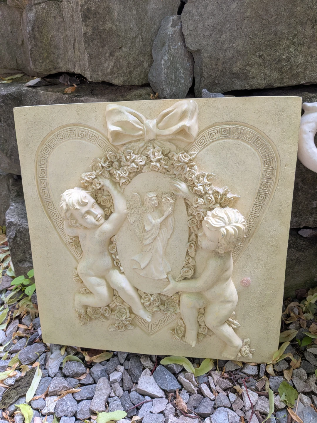 Vintage Cherub Wall Plaque and Urn Planter - photo 2
