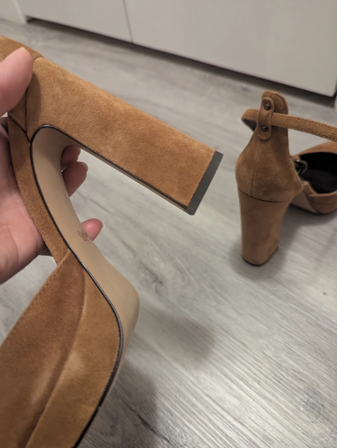 COACH Suede Block Heel Pumps with Ankle Strap - photo 4