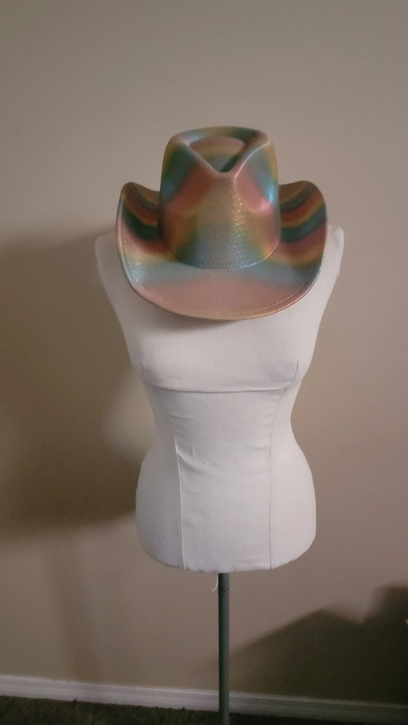 Rainbow Glitter Cowboy Hat