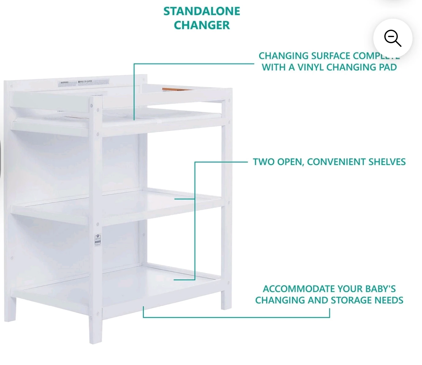 White Crib and Changing Table Combo - photo 3