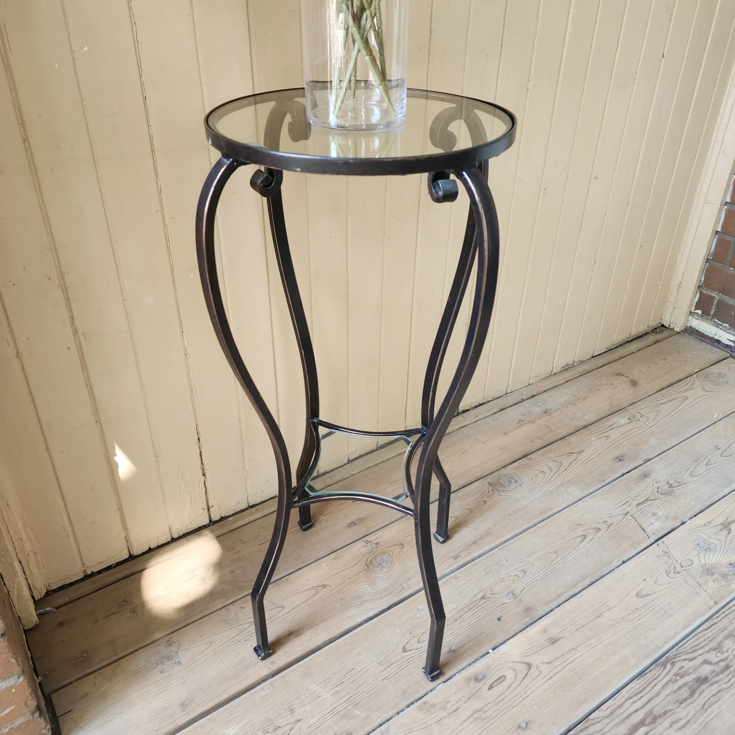 Metal and Glass Plant Stand - photo 2