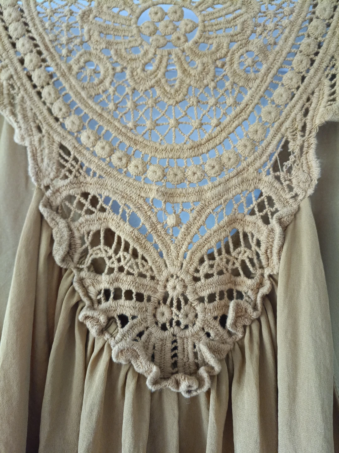 Women's Sleeveless Dress with Crochet Yoke - photo 3
