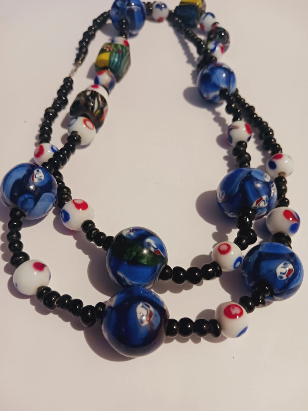 Murano Italian one of a kind Handblown Glass Beaded Necklace