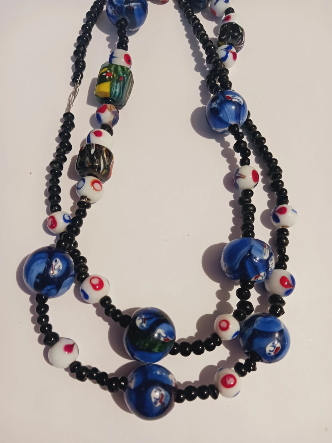 Murano Italian one of a kind Handblown Glass Beaded Necklace - photo 3