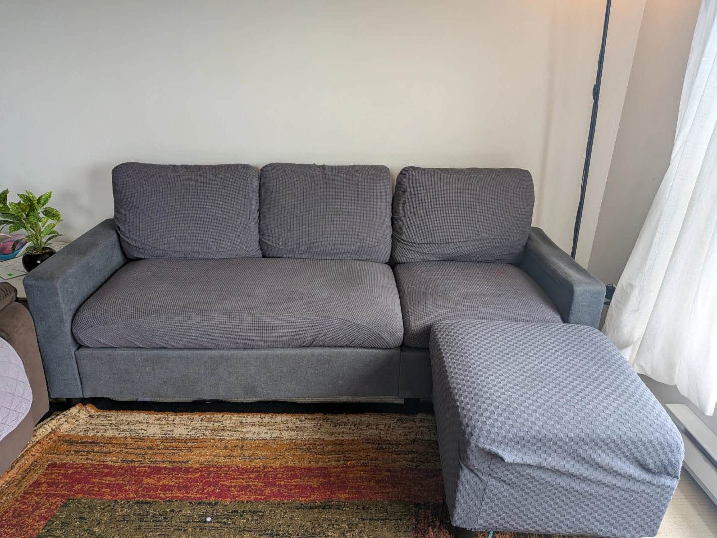 Grey Sectional Sofa with Ottoman - photo 2