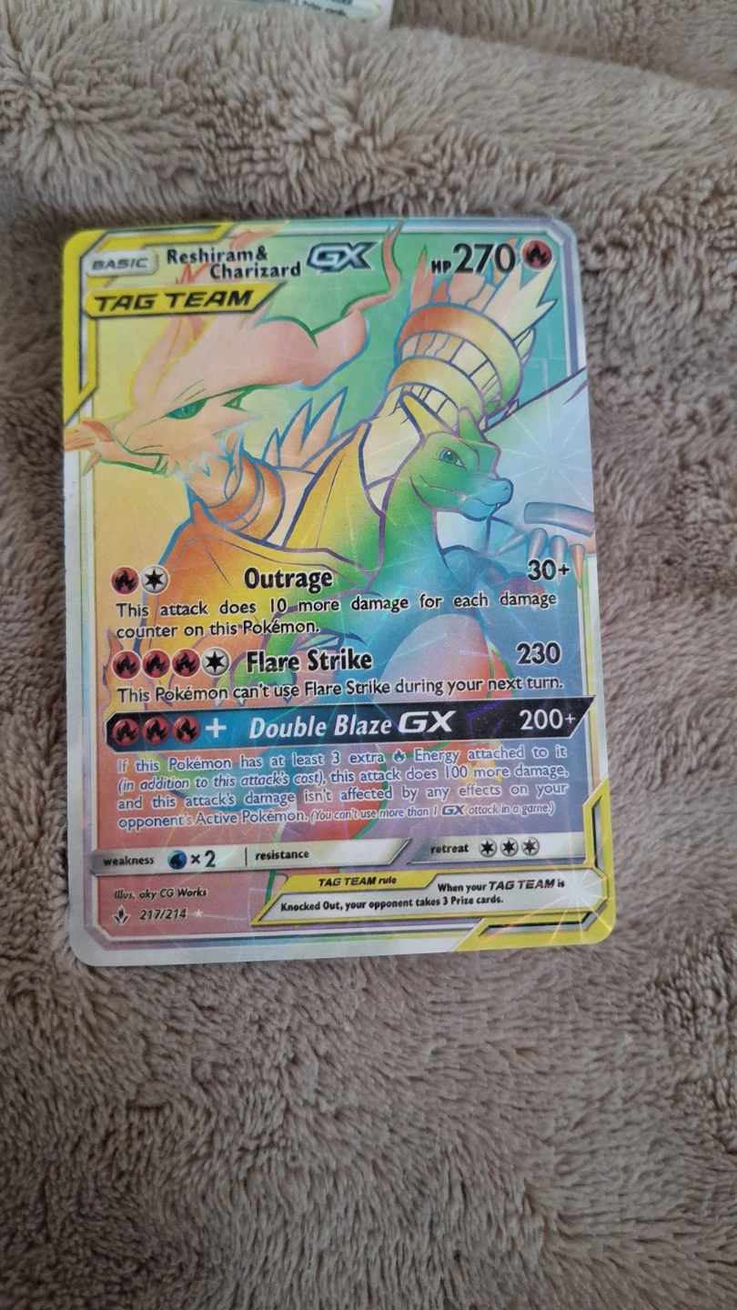 Reshiram & Charizard GX TAG TEAM Pokemon Card - photo 2