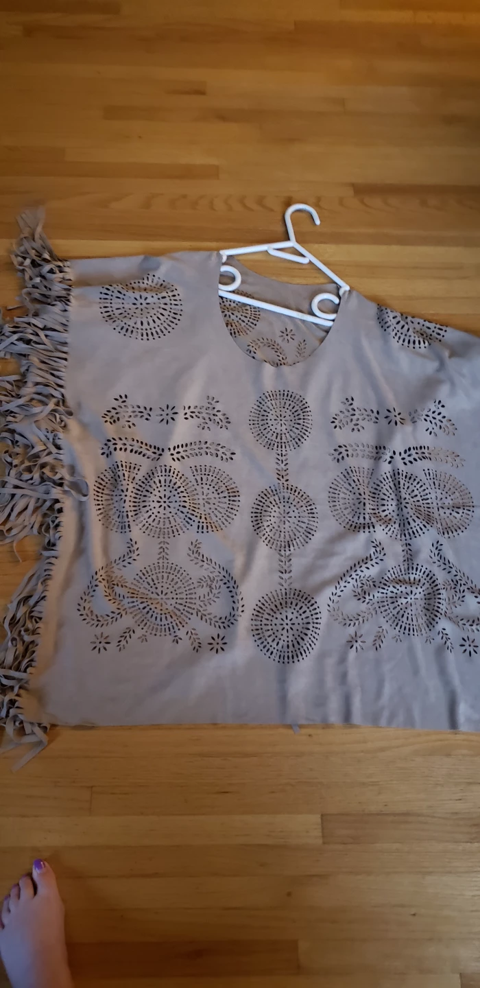 Tan Suede Fringe Poncho lad size 3Xl - photo 2