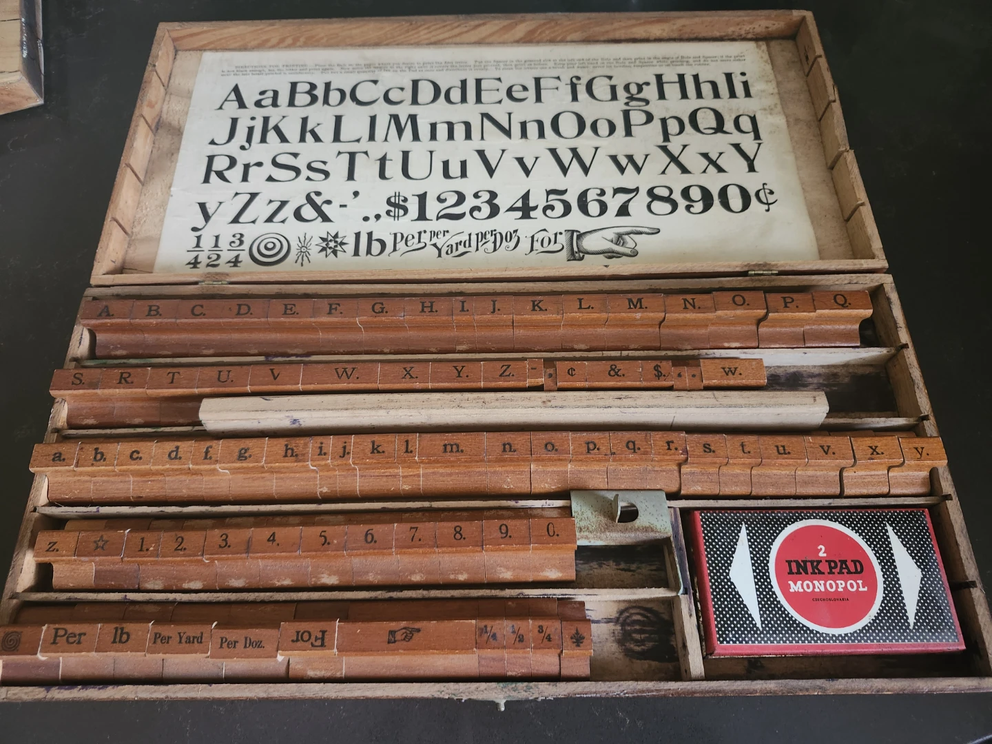 ANTIQUE STAMP PRINTING SET