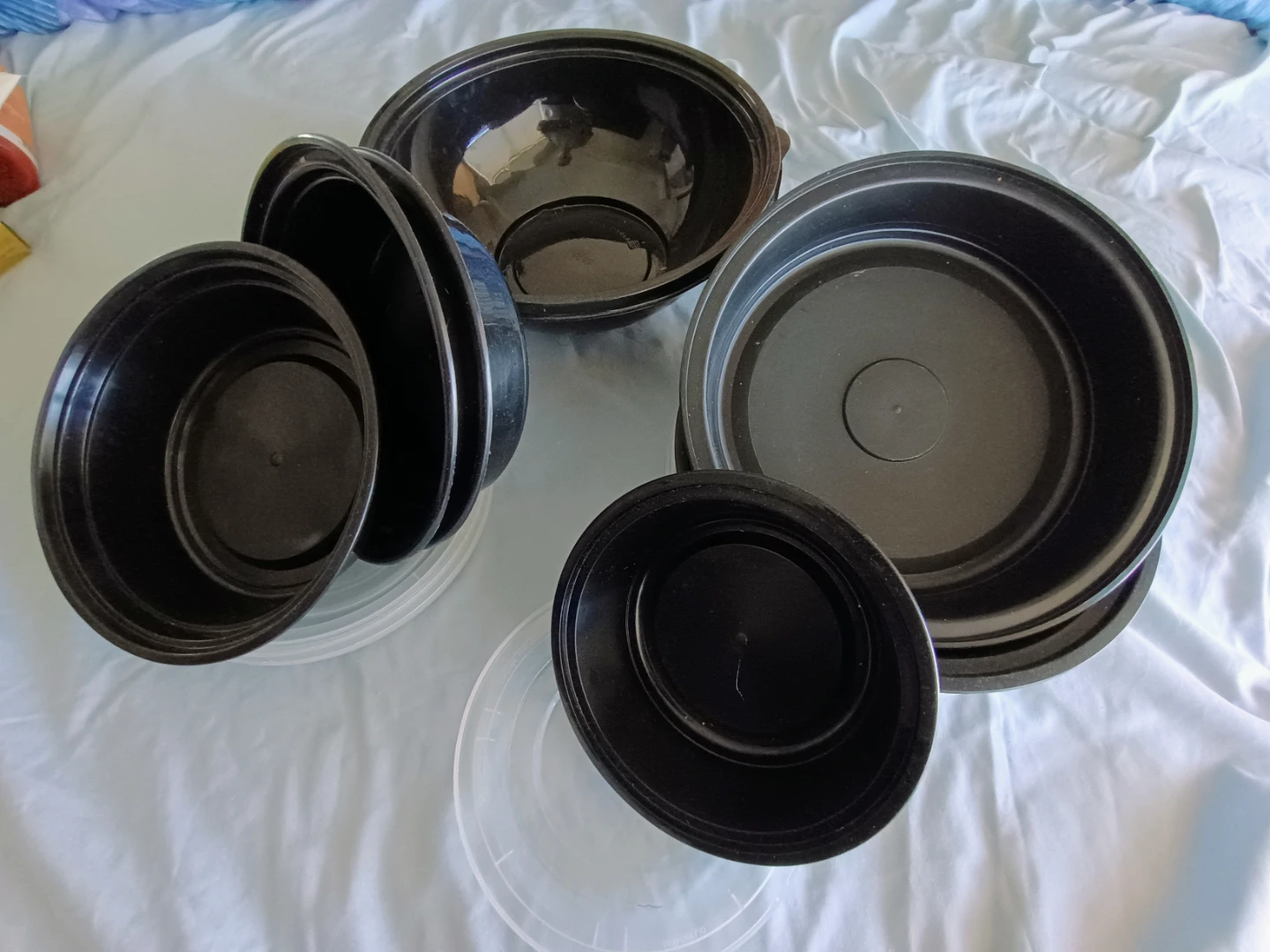 ⚽  Set of Black Plastic Food Containers - photo 2