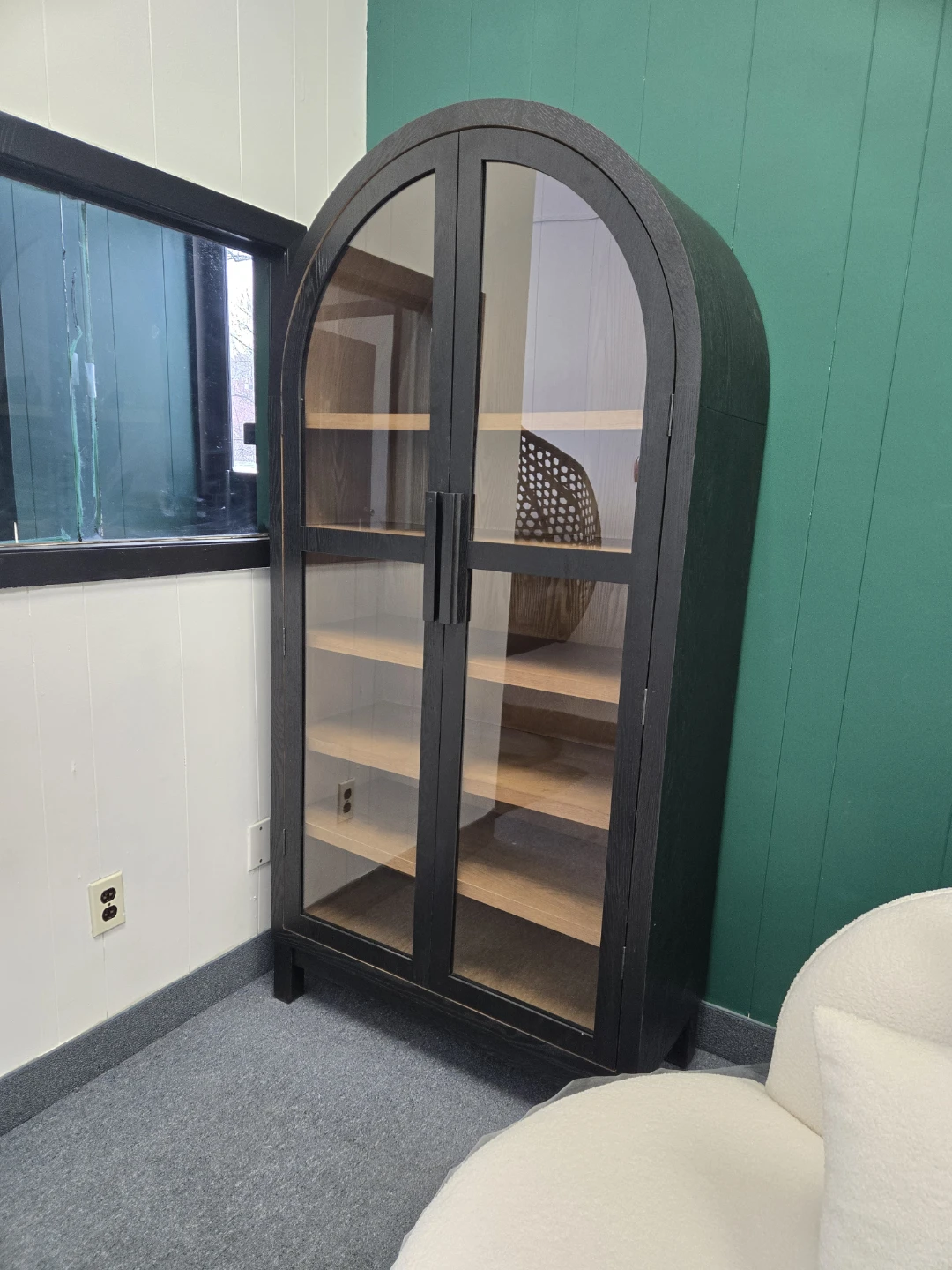 Black Arched Display Cabinet with Glass Doors - photo 2