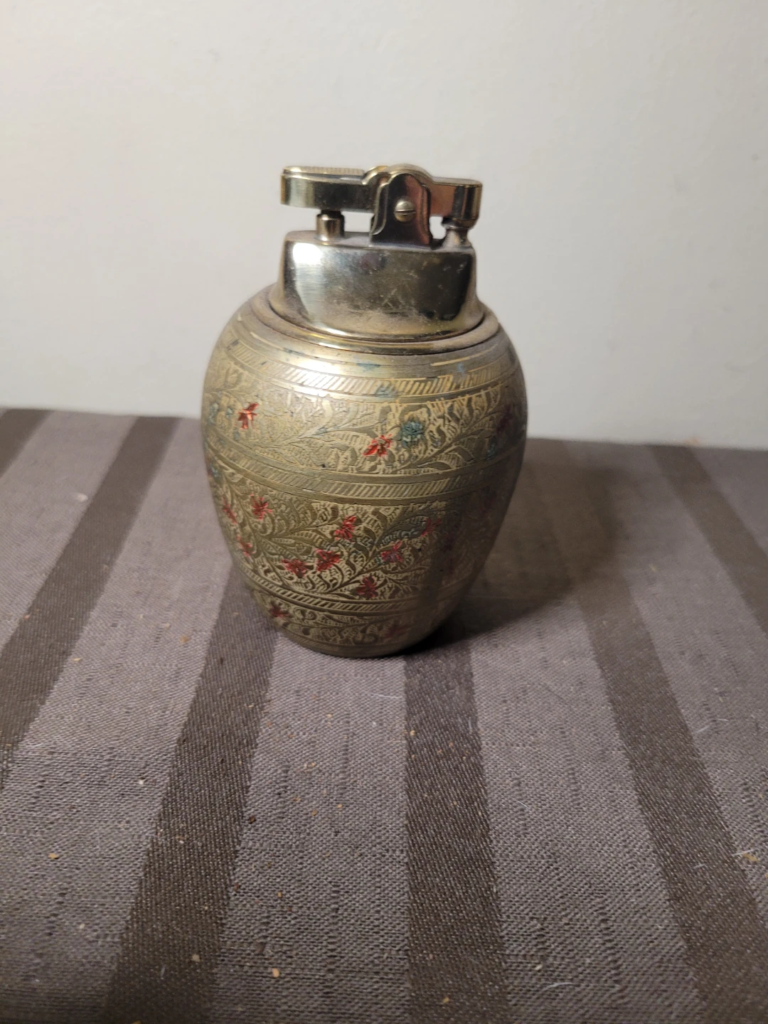 Rare Vintage Brass Barrel Petrol Lighter India