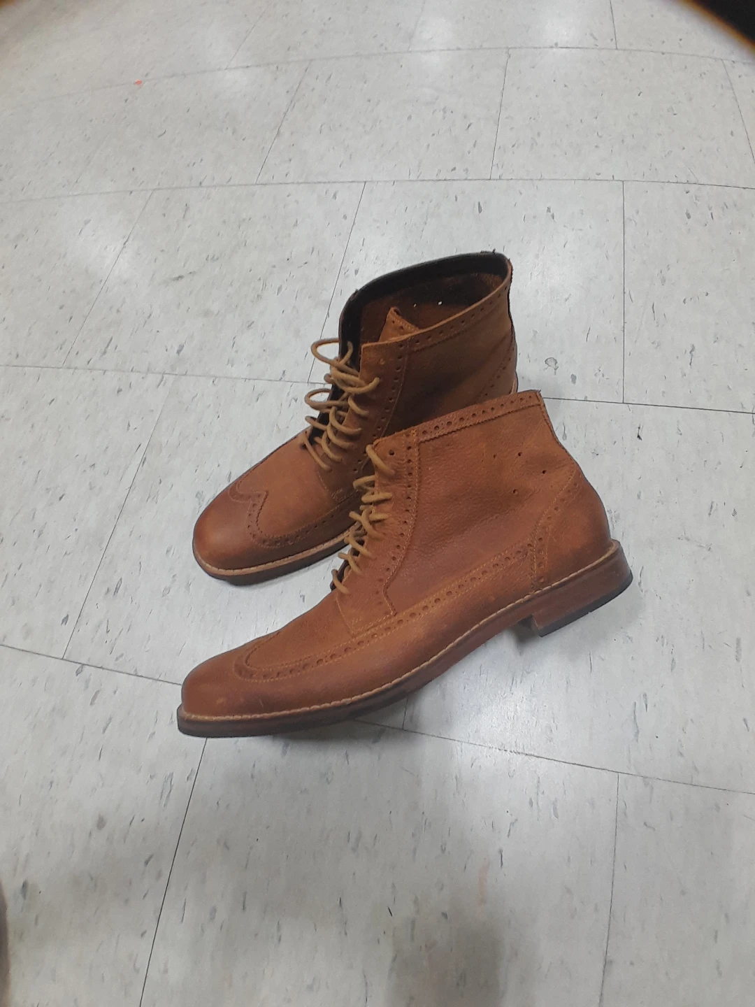 Men's Brown Leather Wingtip Boots - photo 4