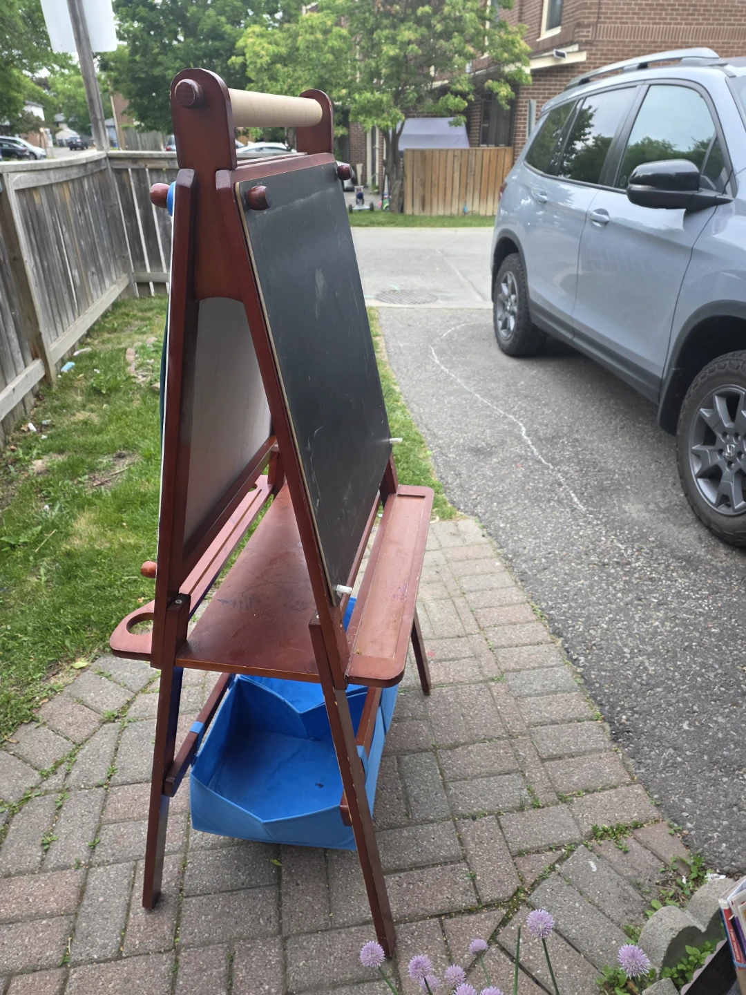 Wooden Art Easel with Whiteboard and Chalkboard - photo 2