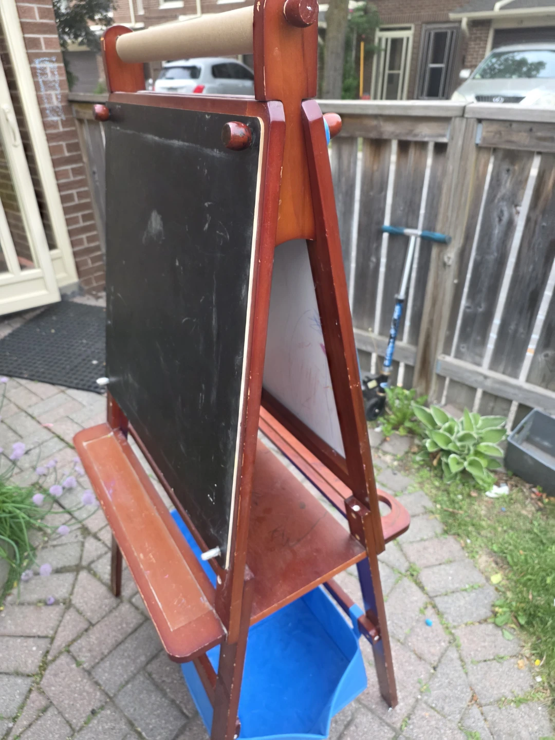 Wooden Art Easel with Whiteboard and Chalkboard - photo 4