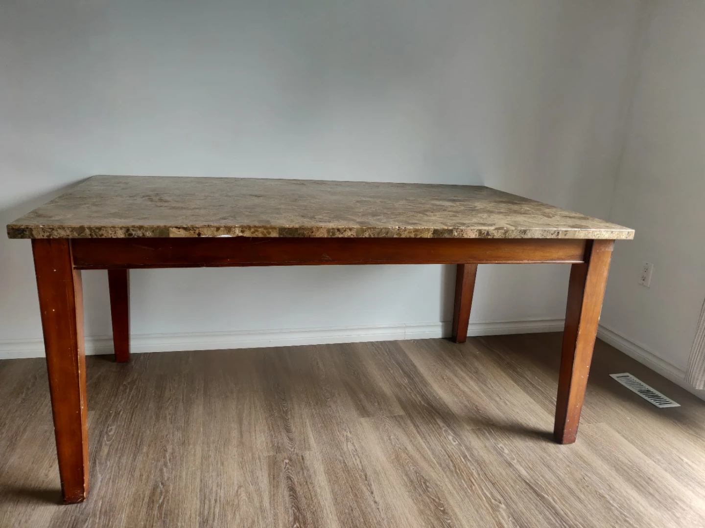 Dining Table with Marble-Look Top