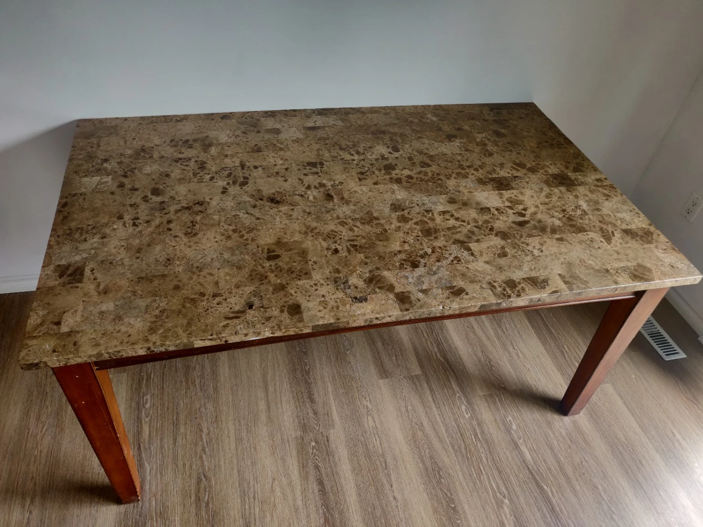 Dining Table with Marble-Look Top - photo 2