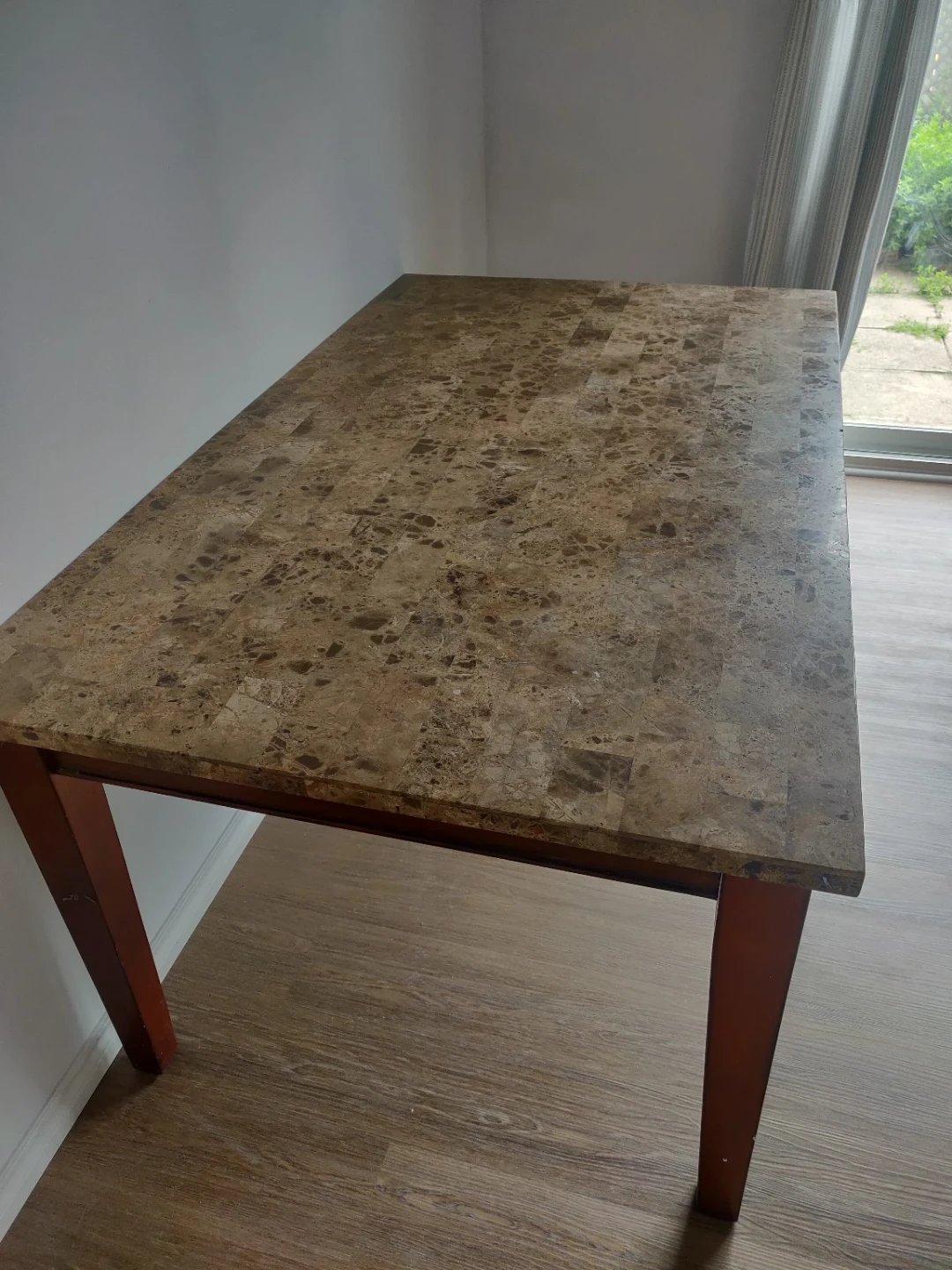 Dining Table with Marble-Look Top - photo 3