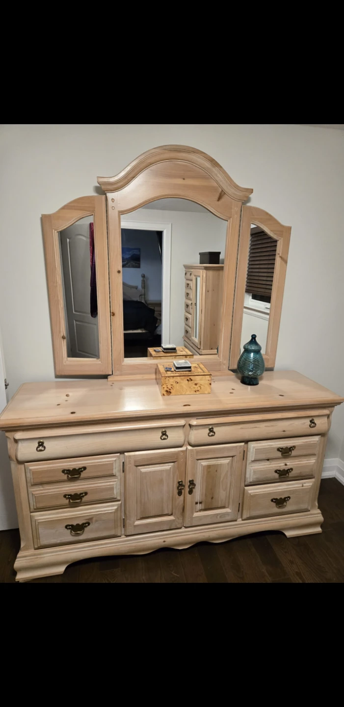 Solid Wood Bedroom Set - Dresser & Armoire