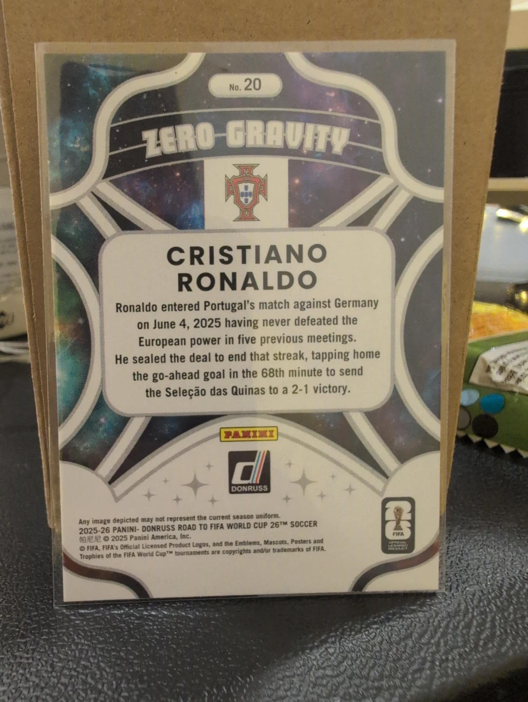 Donruss Cristiano Ronaldo Zero Gravity Trading Card - photo 2