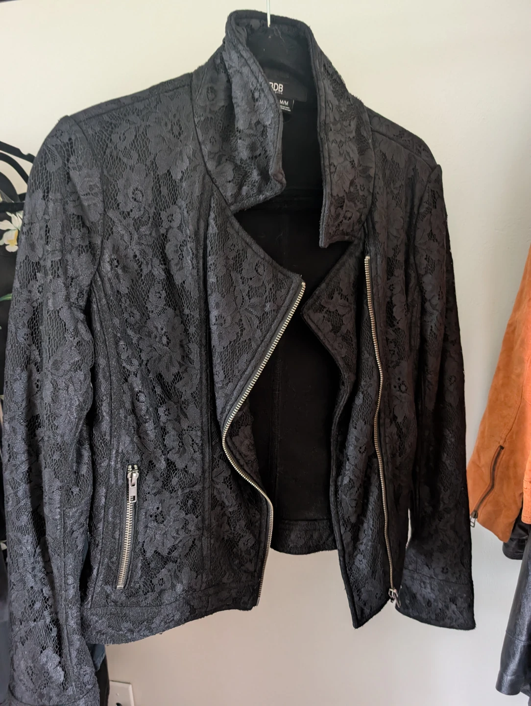 BDB David Bitton Black Lace Moto Jacket