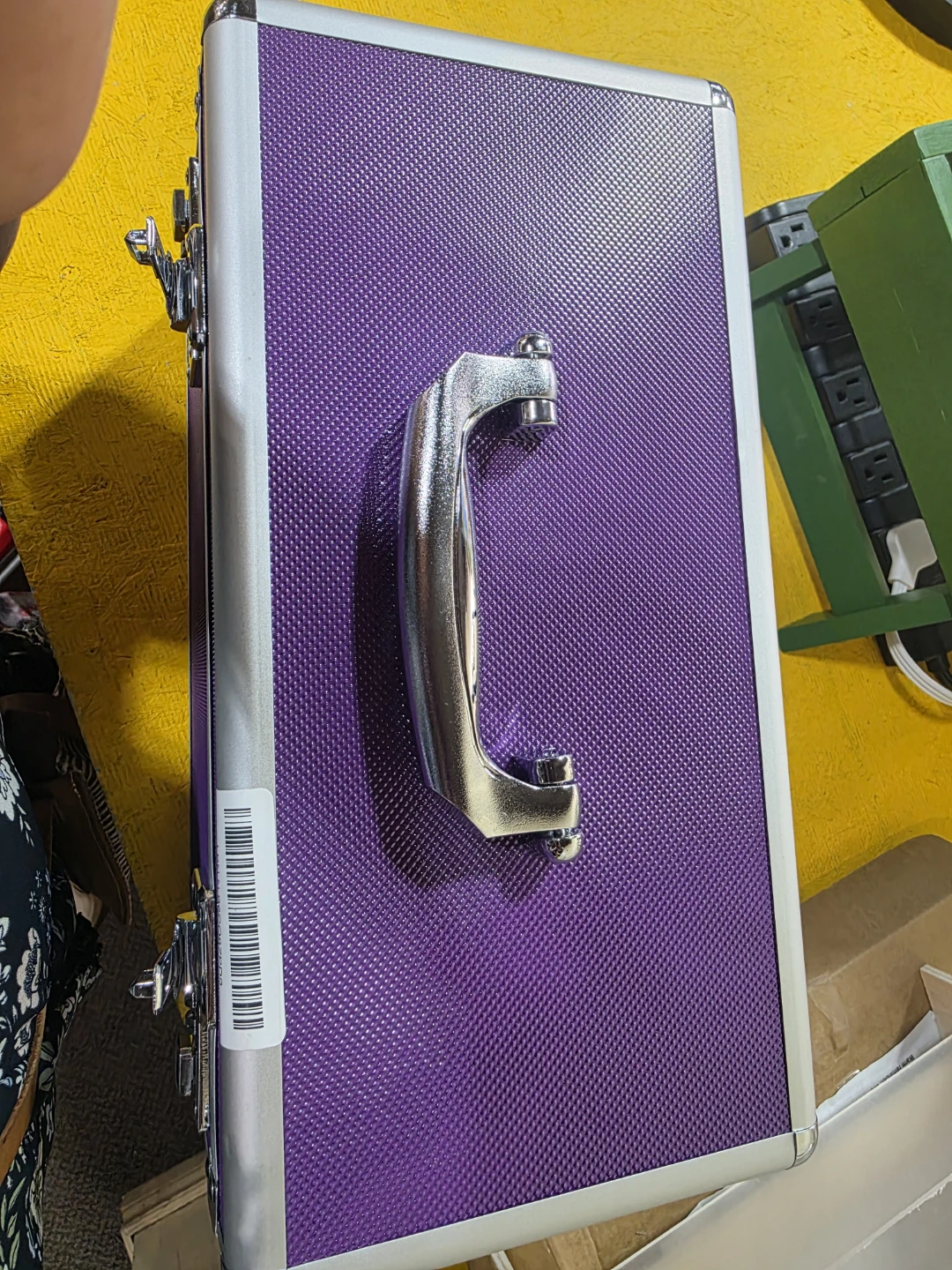 Purple Makeup Train Case with Combination Locks