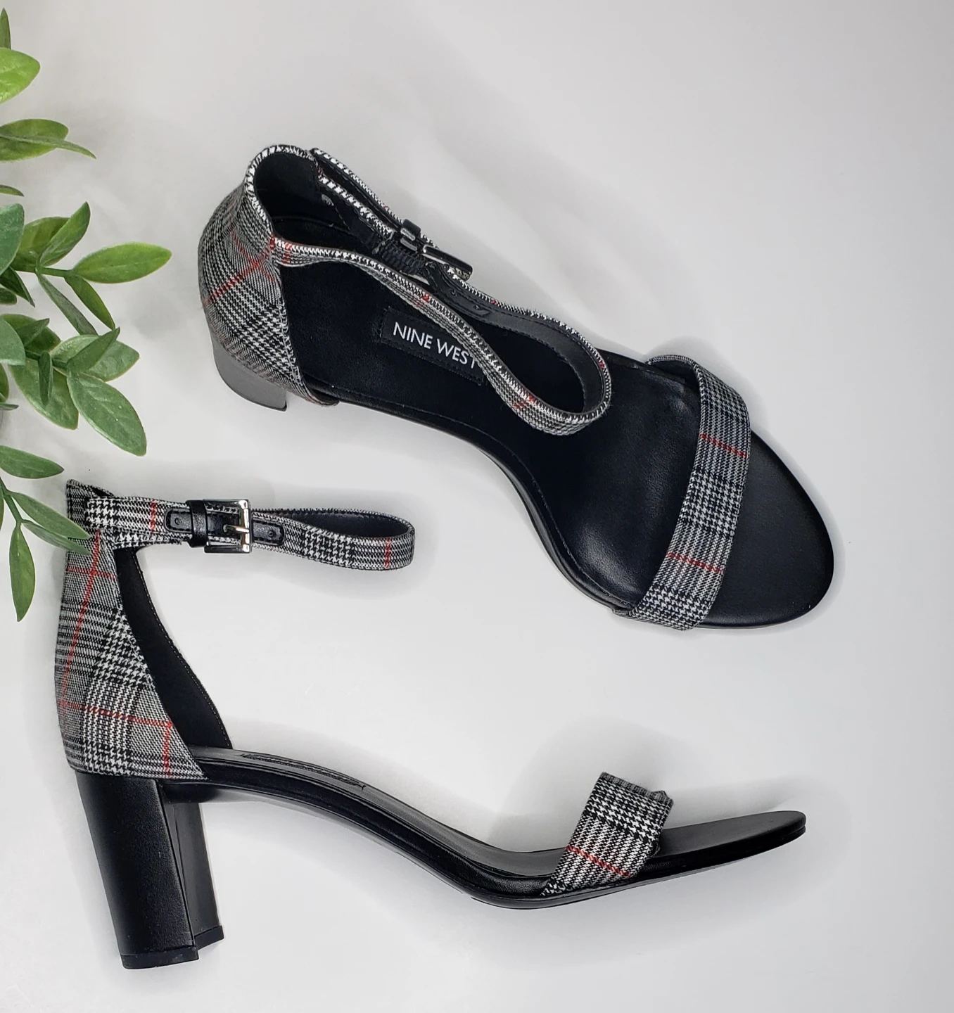 Nine West Plaid Block Heels
